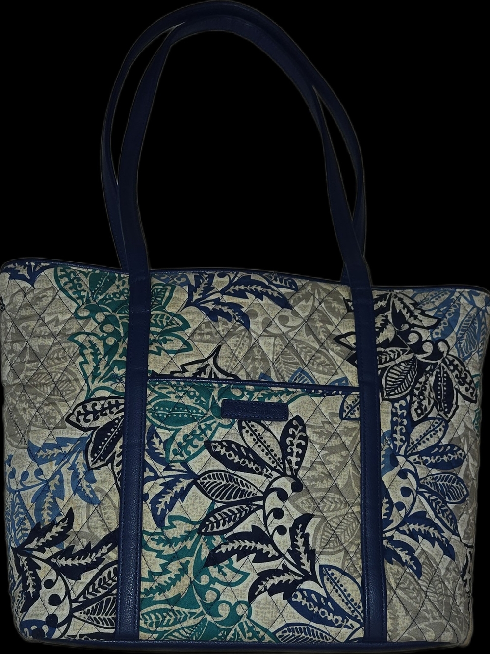 Vera Bradley Trimmed Tote Bag in Retired "Santiago" Pattern - Great Condition!